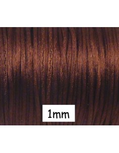 Cordon Queue de rat 1mm marron châtaigne brillant satiné