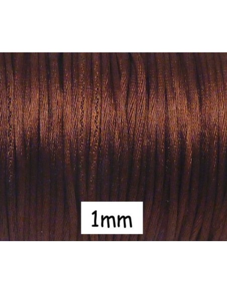 Cordon Queue de rat 1mm marron châtaigne brillant satiné