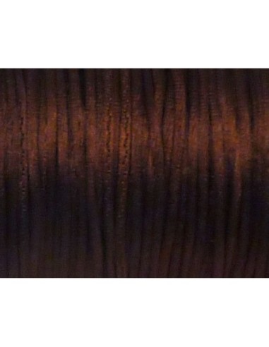 Ficelle chinoise 1mm marron châtaigne brillant satiné