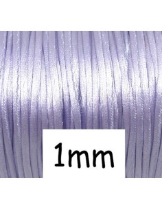 Cordon Queue de rat 1mm parme clair brillant satiné pour bijoux