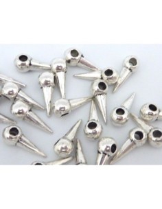 25 clous, pointes, breloque 14mm en métal argenté - Punk...