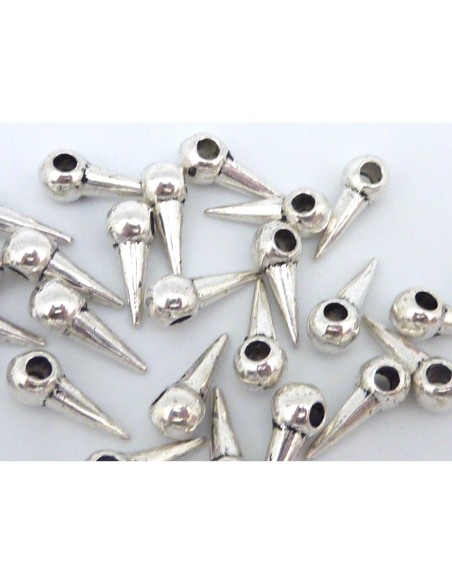 25 clous, pointes, breloque 14mm en métal argenté - Punk Rock