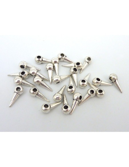 25 clous, pointes, breloque 14mm en métal argenté - Punk Rock