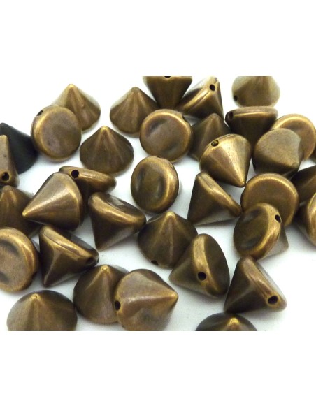 R-5 clous en forme de pic cône 10 x 8,5mm en acrylique bronze Punk Rock