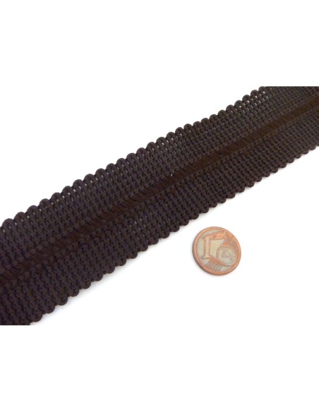 Ruban plat fantaisie 33mm marron Ruban plat fantaisie 33mm marron