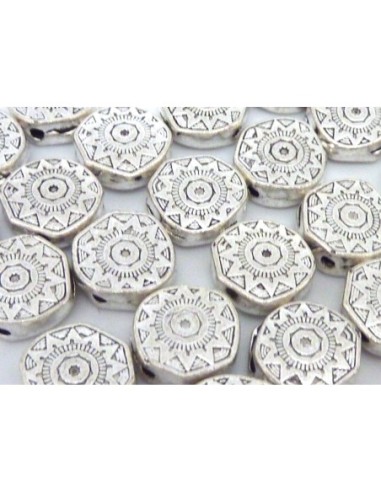 Perle argenté en métal style ethnique