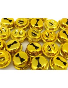 2 grelots soupière 15,8mm en métal peint jaune brillant