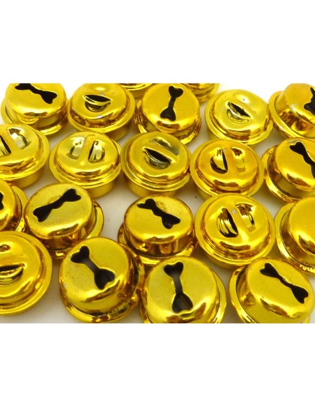 2 grelots soupière 15,8mm en métal peint jaune brillant