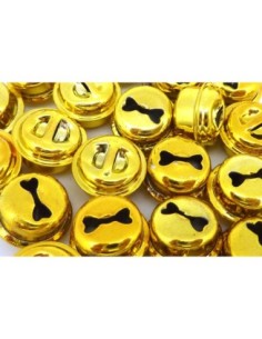 2 grelots soupière 15,8mm en métal peint jaune brillant 2