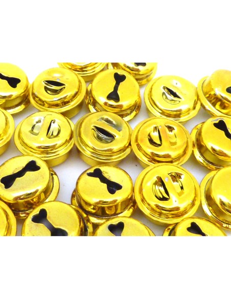 2 grelots soupière 15,8mm en métal peint jaune brillant