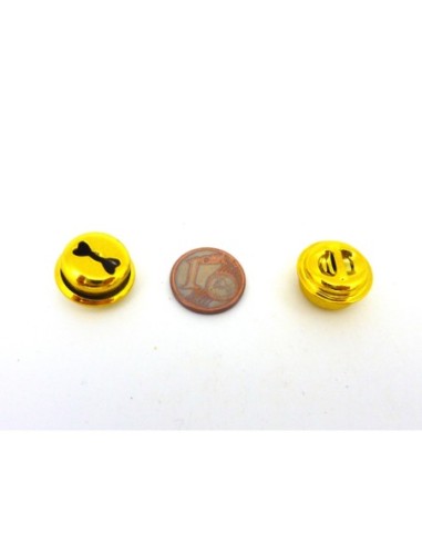 2 grelots soupière 15,8mm en métal peint jaune...