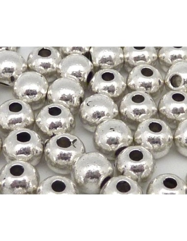 Perle argenté pour cordon cuir 1,5mm pas chère