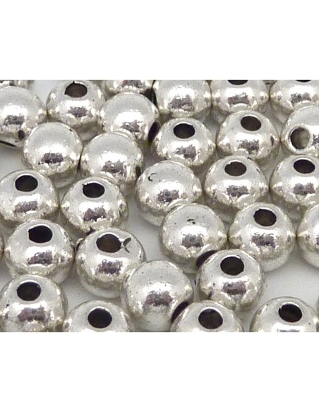 Perle argenté pour cordon cuir 1,5mm pas chère