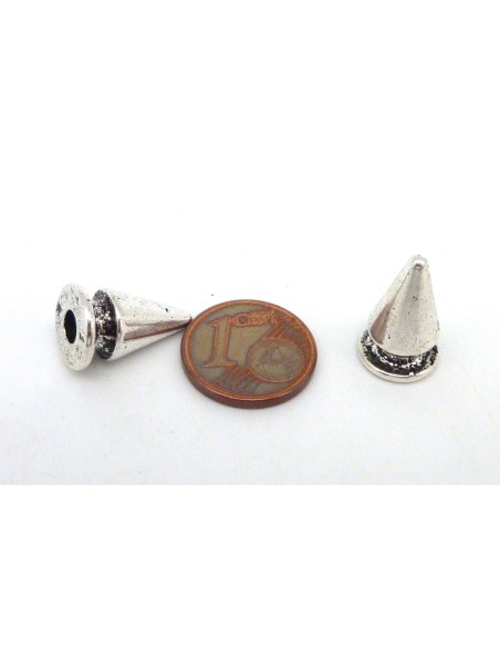 R-20 connecteur pointe, spike 15,8mm en métal argenté - Punk Rock