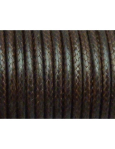 5m Cordon polyester enduit 2mm souple marron pour bracelet