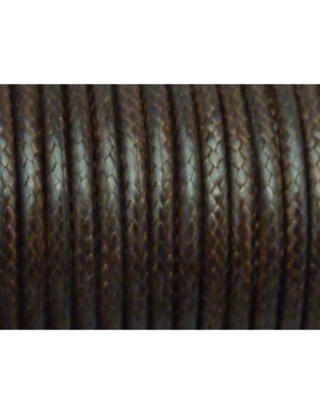 5m Cordon polyester enduit 2mm souple marron pour bracelet