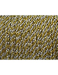 Cordon mouliné coton  lurex effet métallisé brillant blanc, argenté, jaune, moutarde, doré 1,5mm 