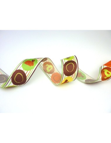 5m Ruban poussin, œuf, lapin 40mm de large  -...