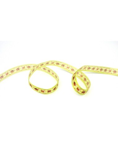 Ruban pas cher motif oeuf en chocolat 16mm