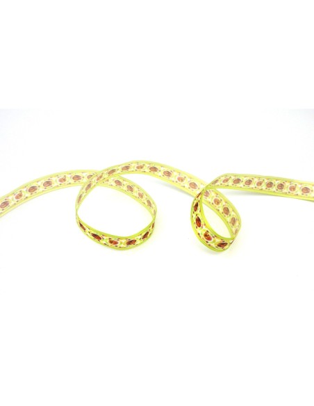Ruban pas cher motif oeuf en chocolat 16mm