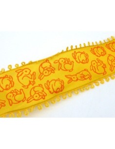 Ruban fantaisie jaune motif lapin