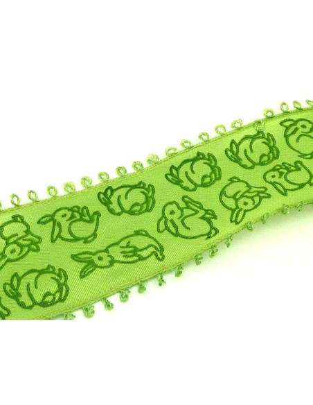 Ruban laitonné pas cher lapin vert 38mm
