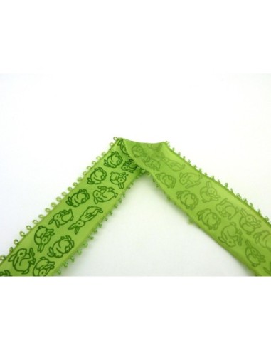 Galon laitonné pas cher lapin vert 38mm pour des créations originales