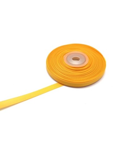 1 bobine de 15m de ruban gros grain de largeur 7mm souple de couleur jaune paille