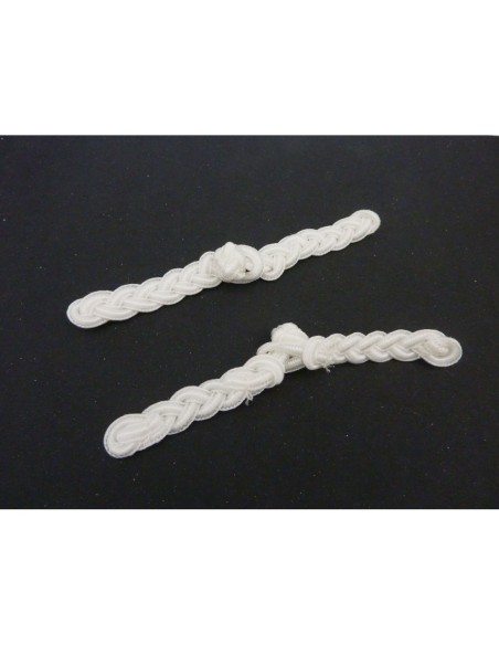 R-1 brandebourg 12,5cm en viscose couleur ivoire à coudre