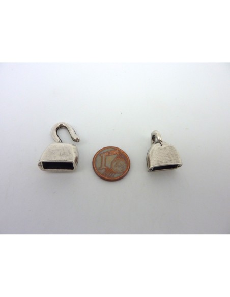 fermoir crochet en métal argenté