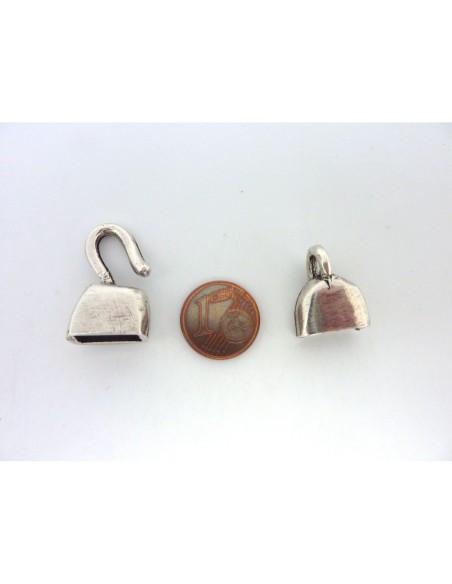 fermoir crochet en métal argenté