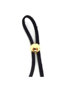 R-Perle fermoir passant pastille 2 trous 8mm en métal doré