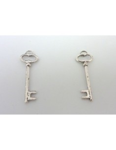 Pendentif clé 39,5mm en métal argenté 2