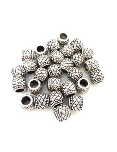 Perle argenté à gros trou pas chère style ethnique