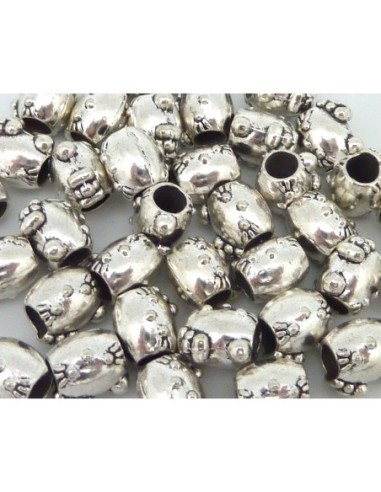 Perle chat pas chère argenté à gros trou