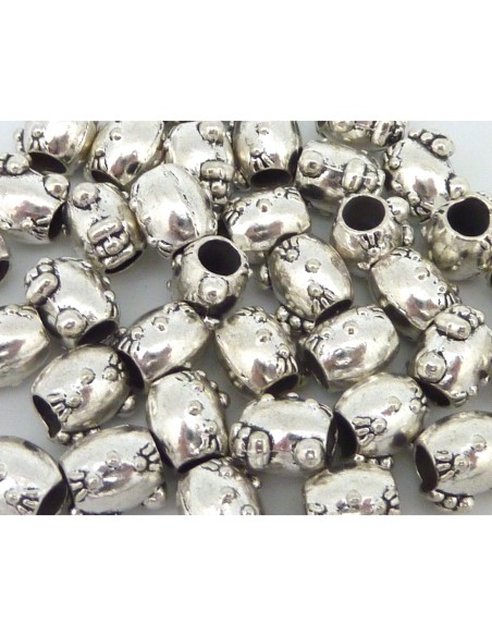 Perle chat pas chère argenté à gros trou