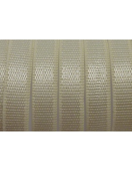 25cm Fil élastique plat largeur 6mm brillant satiné écru, ivoire