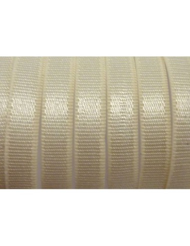 R-1m Ruban élastique plat largeur 6mm brillant satiné écru, ivoire