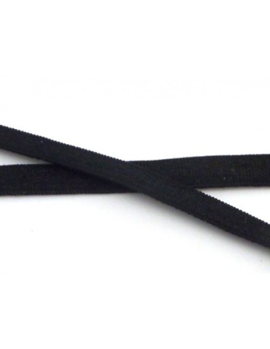 Galon élastique 5mm noir brillant satiné