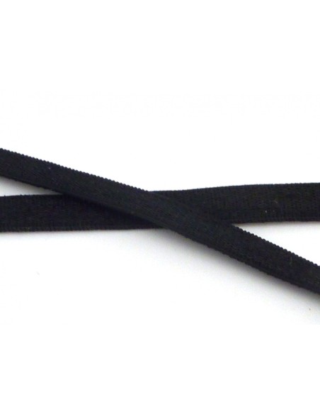 Galon élastique 5mm noir brillant satiné Galon élastique 5mm noir brillant satiné