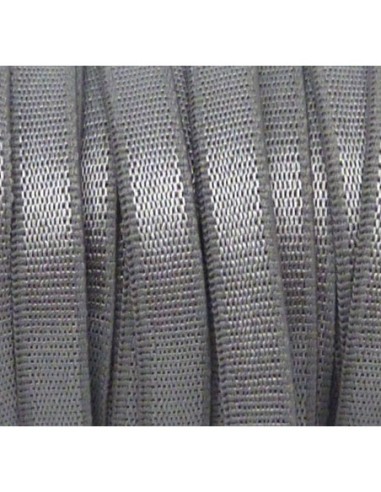 R-1m Fil élastique plat largeur 5mm brillant satiné gris argenté