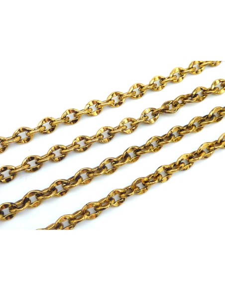 Chaîne maillon plat doré en aluminium