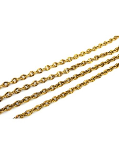 Chaîne maillon plat doré 