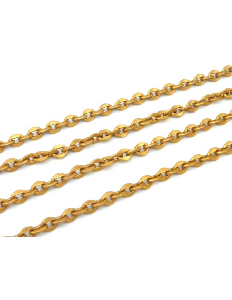 R-20cm de chaînette maillon plat 6,1mm x 5mm en aluminium doré pâle mat