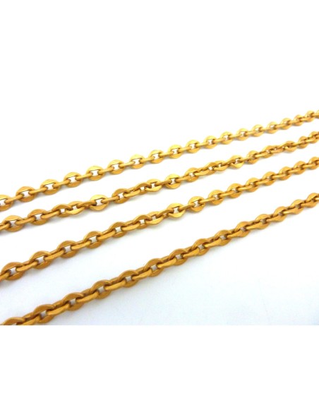 R-20cm de chaînette maillon plat 6,1mm x 5mm en aluminium doré pâle mat