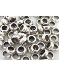 20 Perles rondelle en métal argenté pour cordon 3,5mm 2