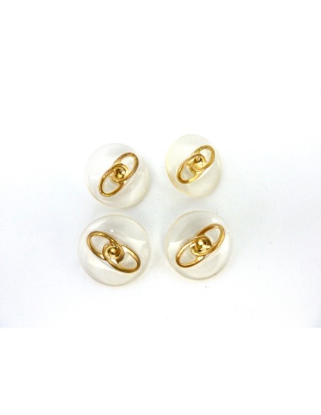 R-4 Boutons rond 25,4mm transparent et doré