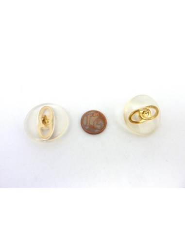 R-4 Boutons rond 25,4mm transparent et doré