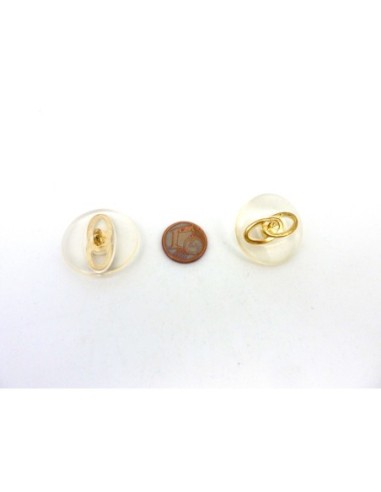 R-4 Boutons rond 25,4mm transparent et doré