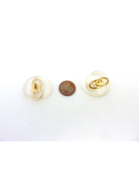 R-4 Boutons rond 25,4mm transparent et doré